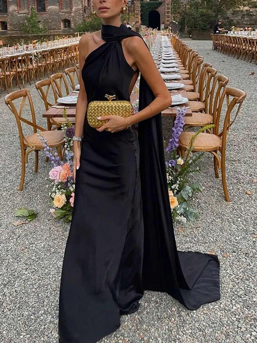 czarna maxi sukienka