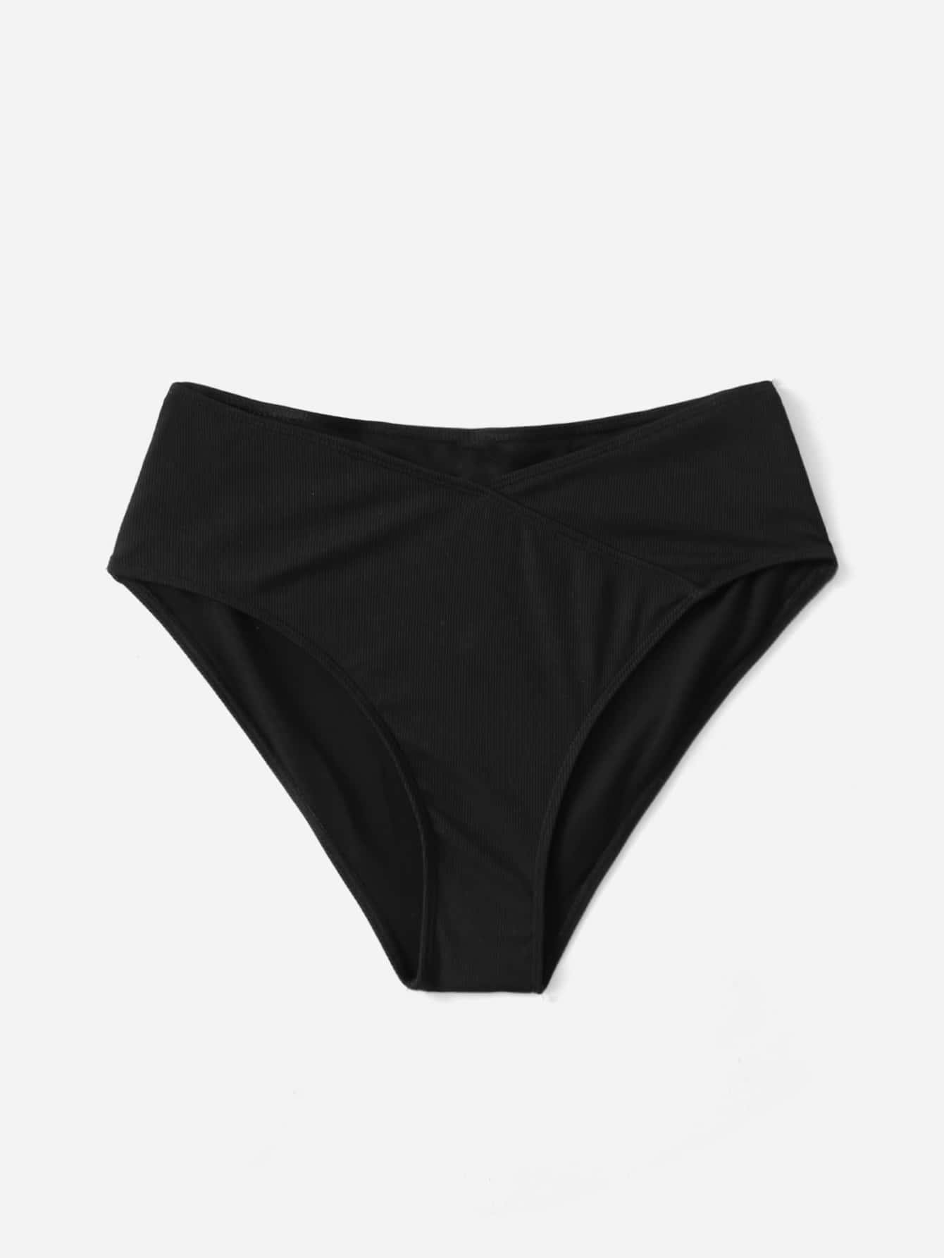 CZARNY DÓŁ OD BIKINI prążki