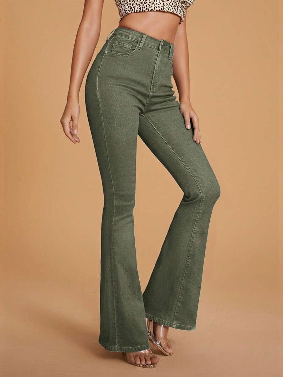 ZIELONE SPODNIE JEANS