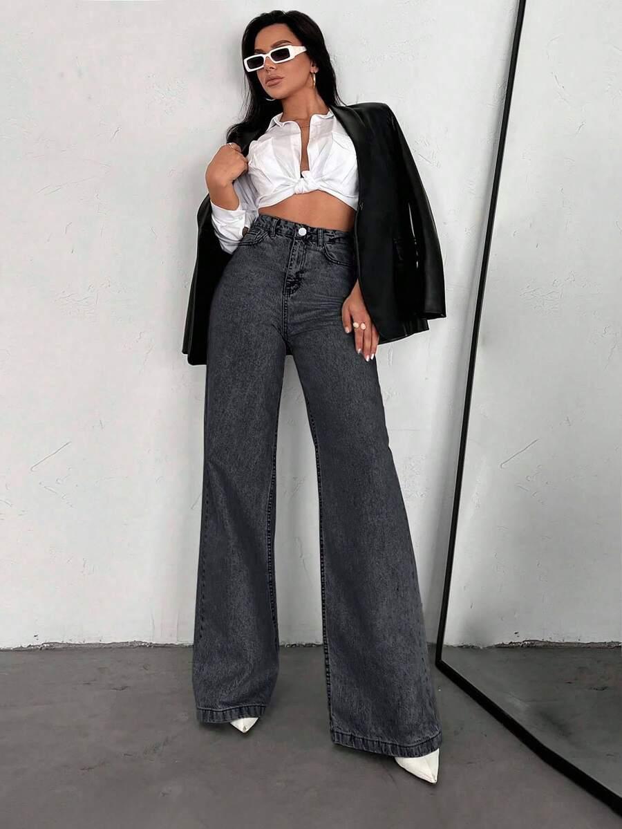 CZARNE SPODNIE JEANS