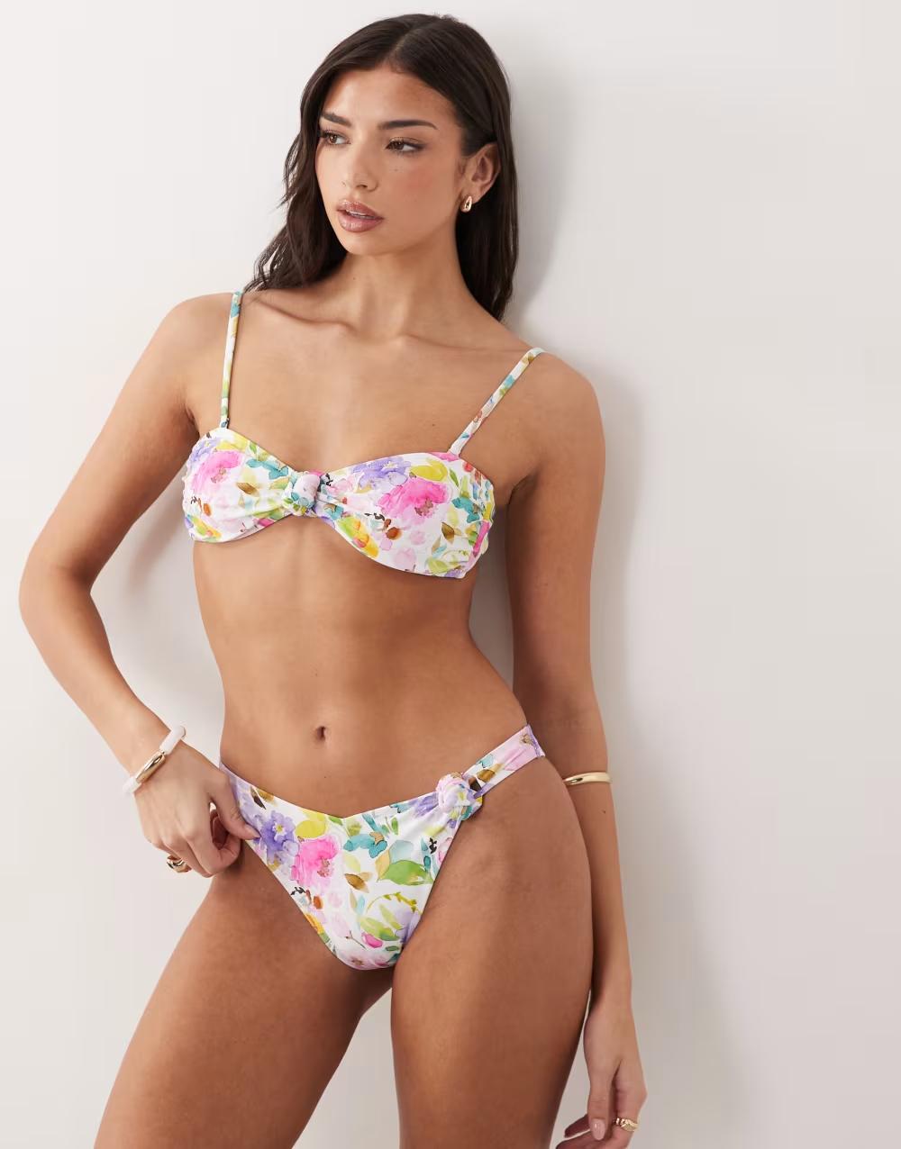 dół od bikini wzór roślinny