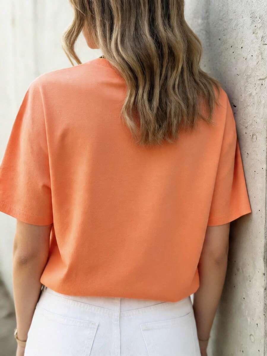 pomarańczowy t-shirt krótki rękaw