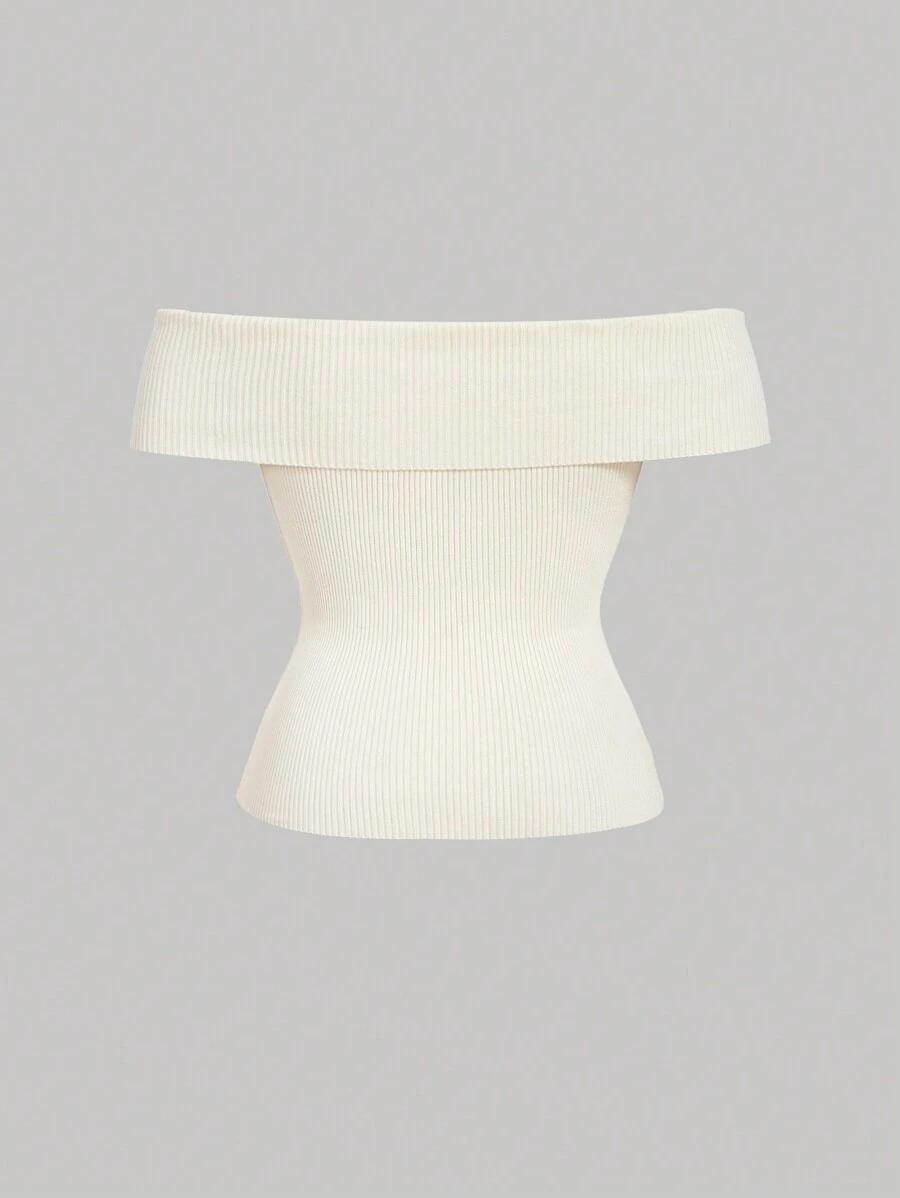 KREMOWY TOP DZIANINA 