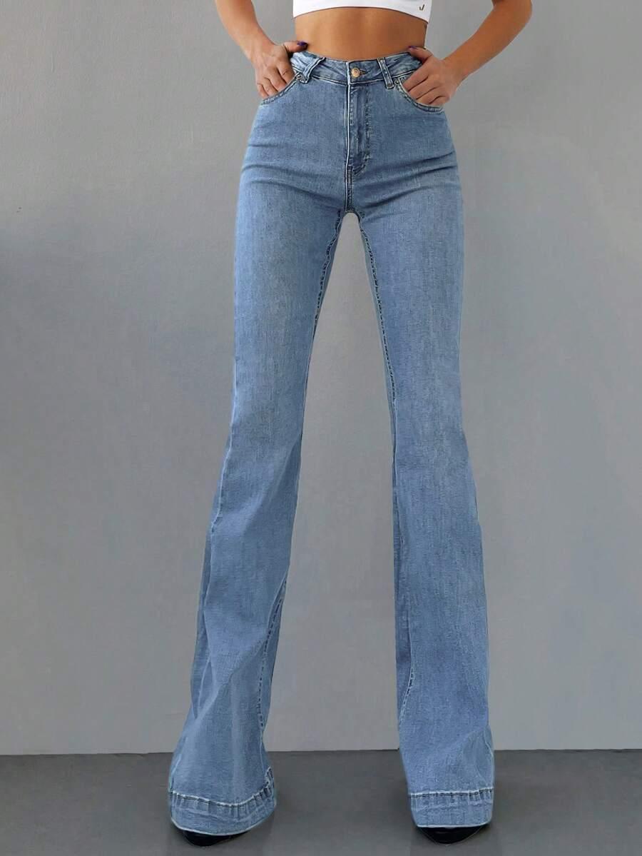 NIEBIESKIE SPODNIE JEANS DZWONY 