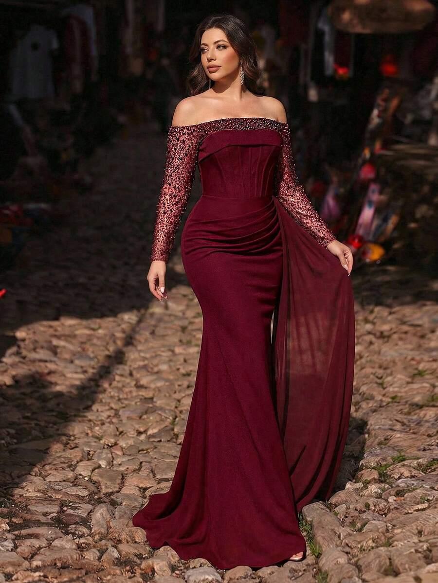 CZERWONA MAXI SUKIENKA