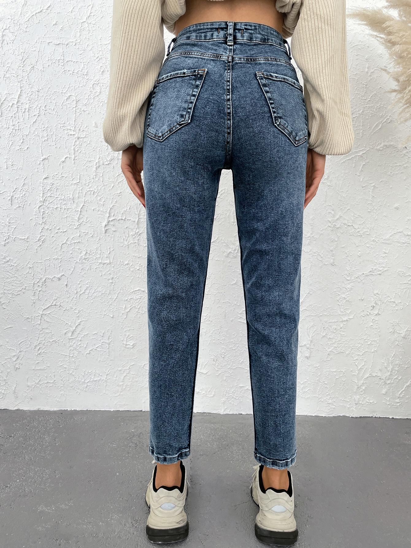 NIEBIESKIE SPODNIE JEANSOWE RURKI