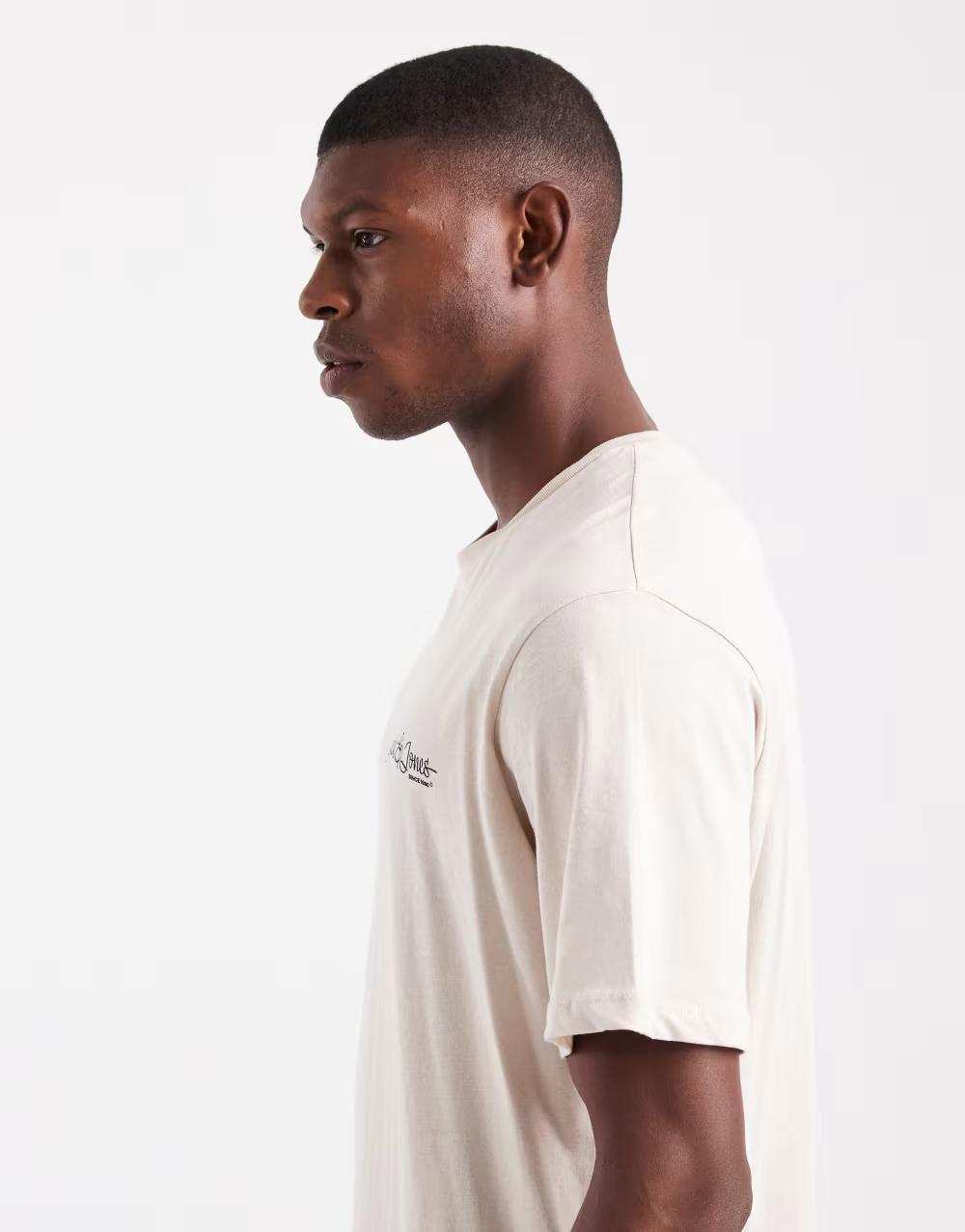 beżowy t-shirt print