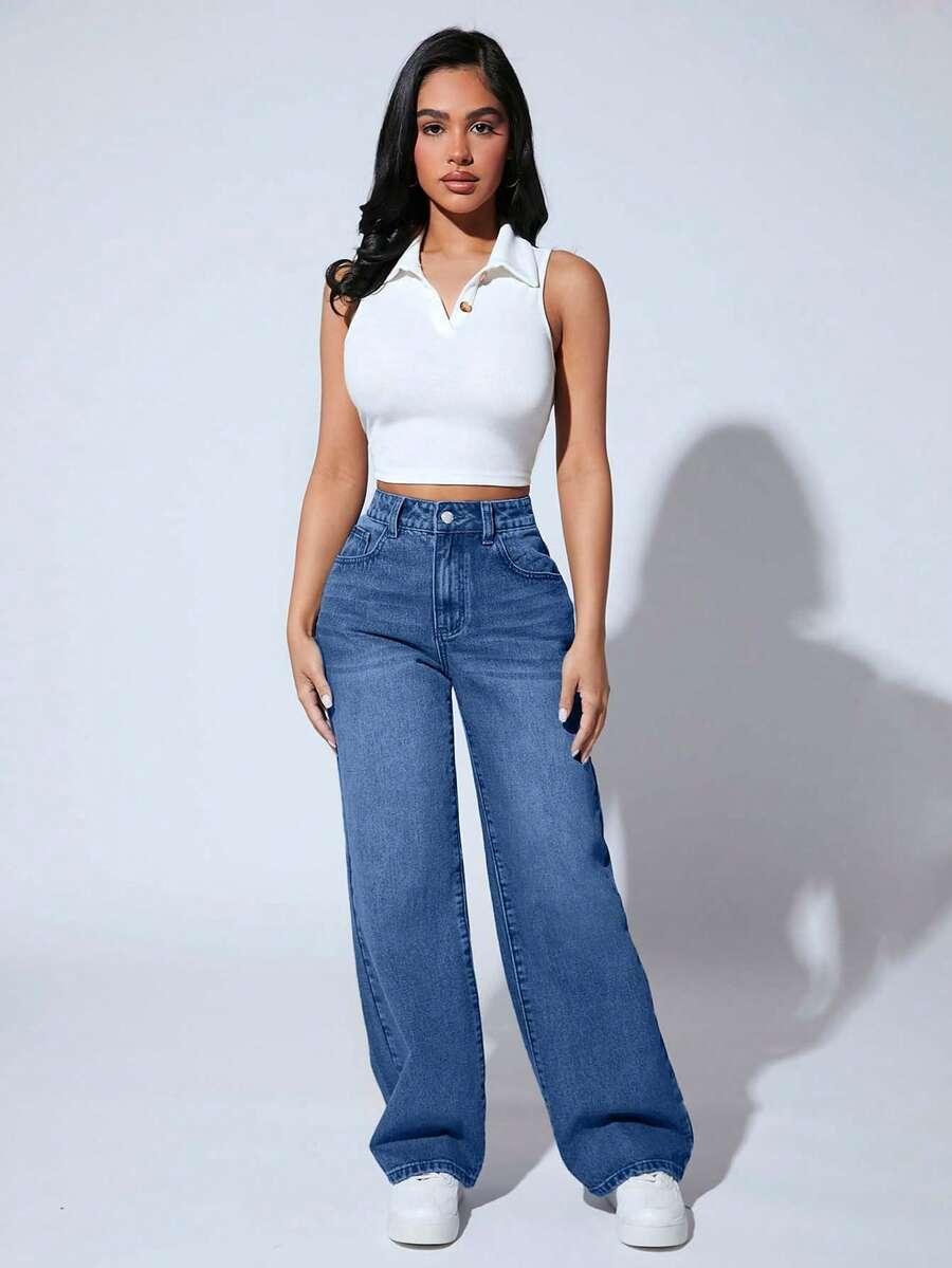 spodnie jeans prosta nogawka