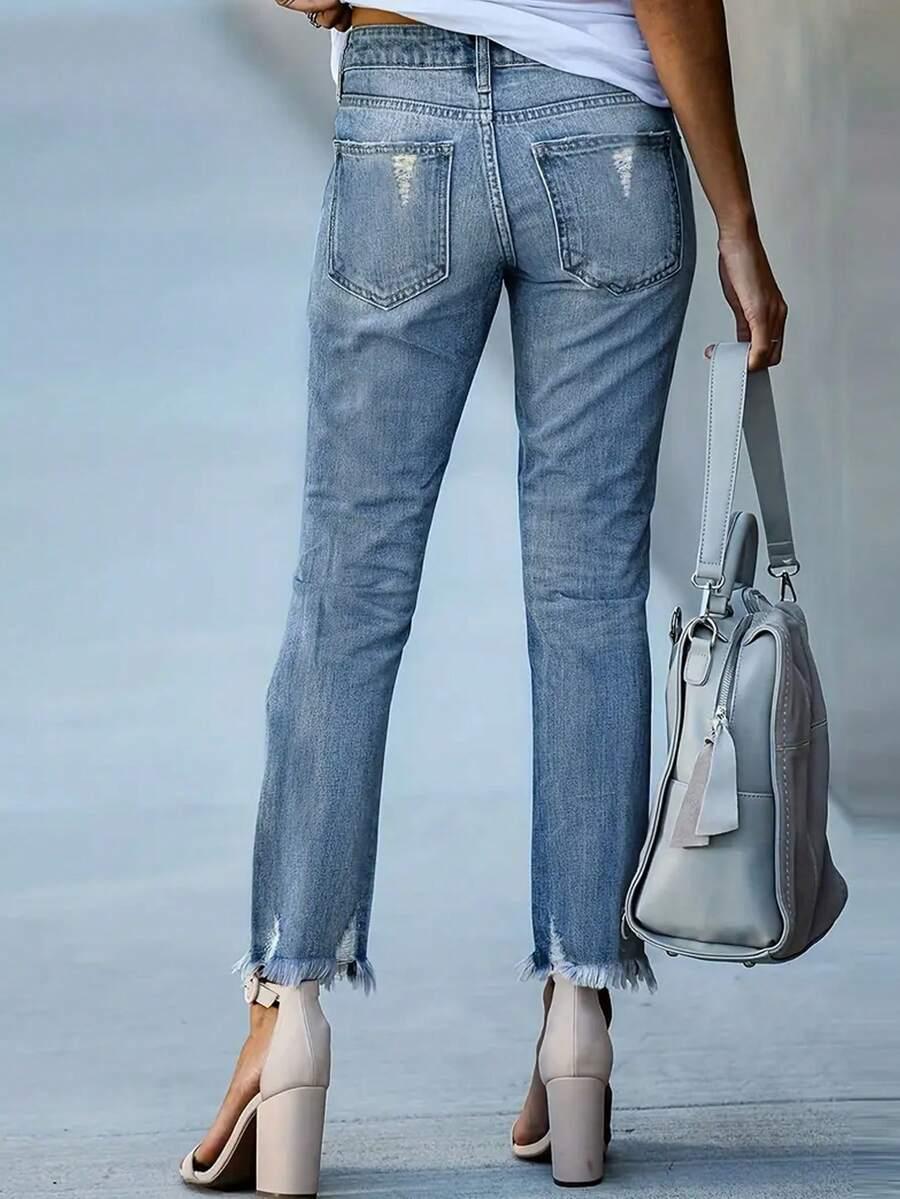 spodnie jeans przetarcia