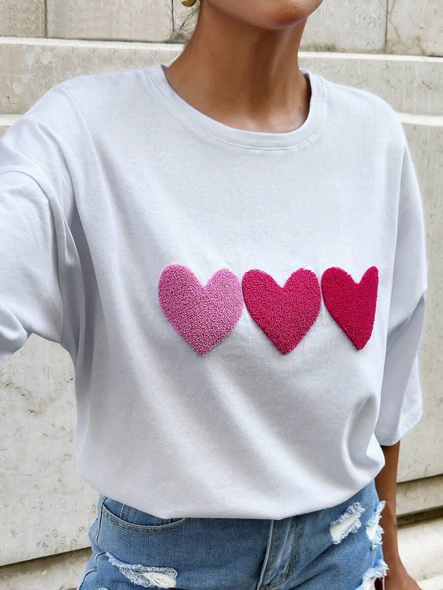 BIAŁY T-SHIRT ZDOBIENIE
