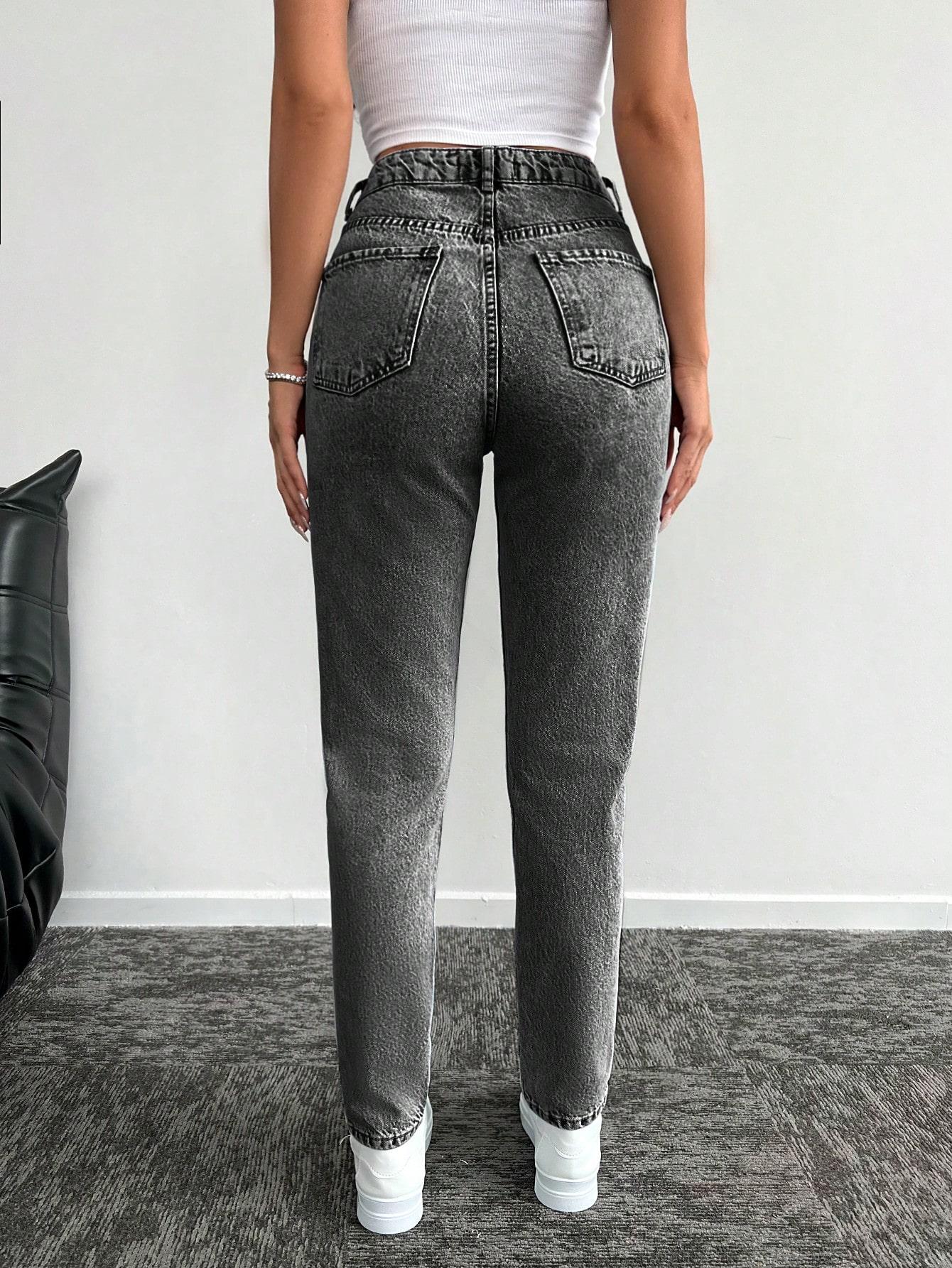 SZARE SPODNIE JEANS