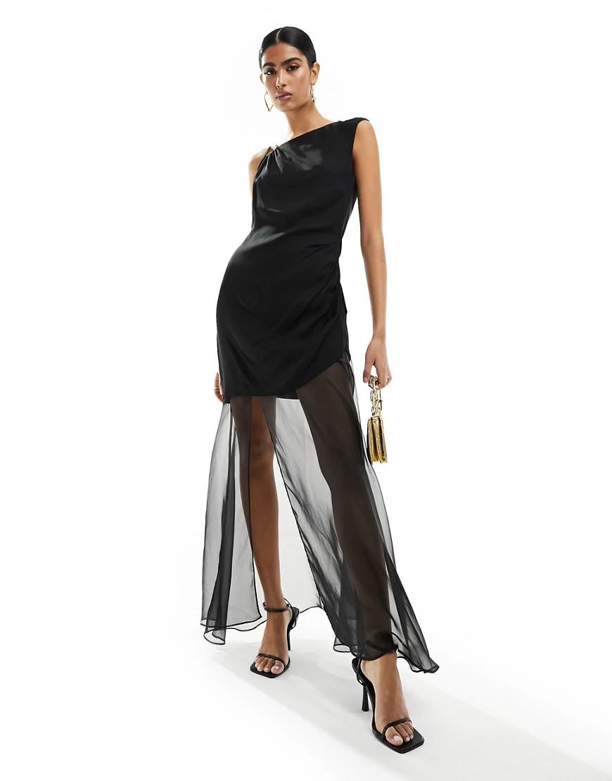 CZARNA ELEGANCKA SUKIENKA MAXI 