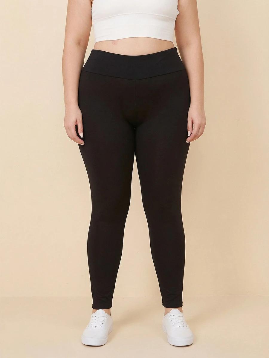 CZARNE OCIEPLANE LEGGINSY 