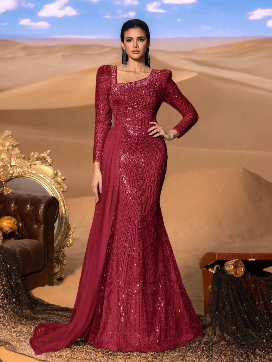 ELEGANCKA SUKIENKA WIECZOROWA CEKINY SYRENA 