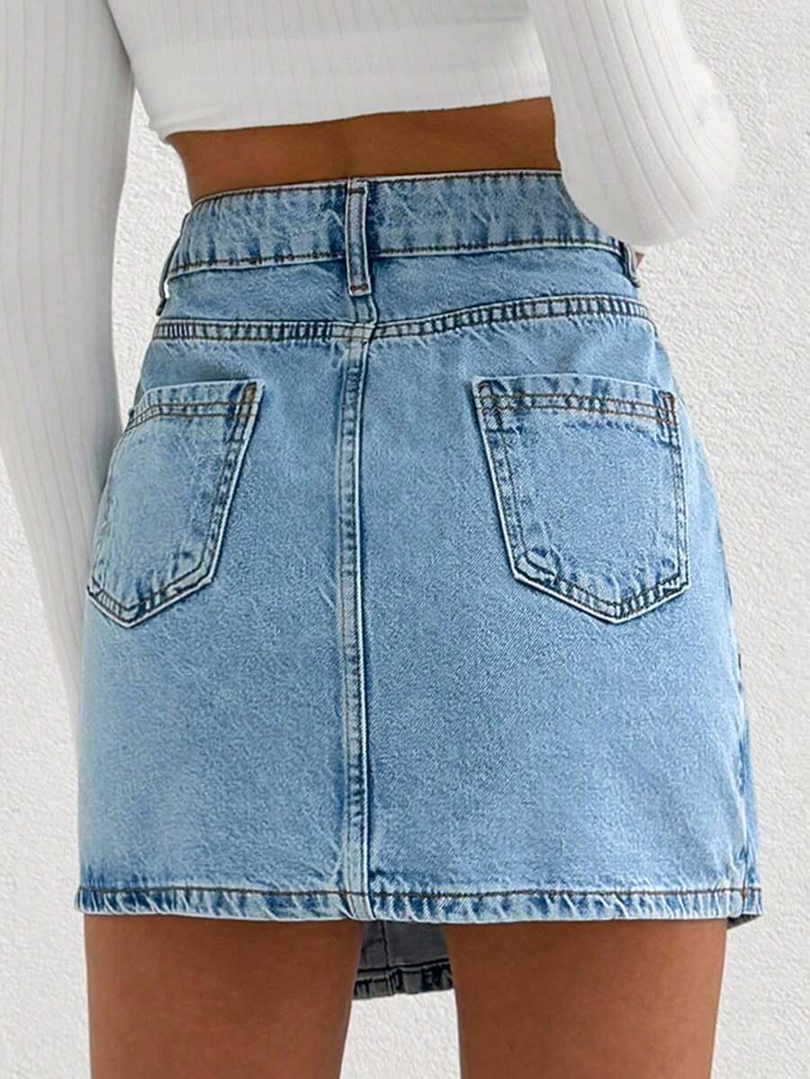 jeansowa mini spódnica