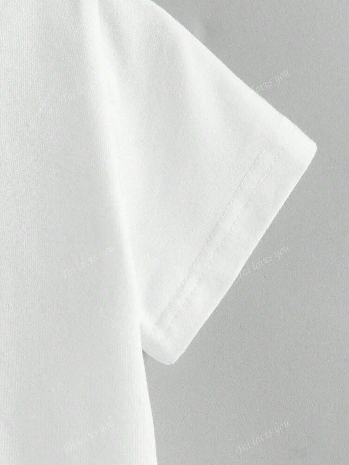 biały t-shirt nadruk
