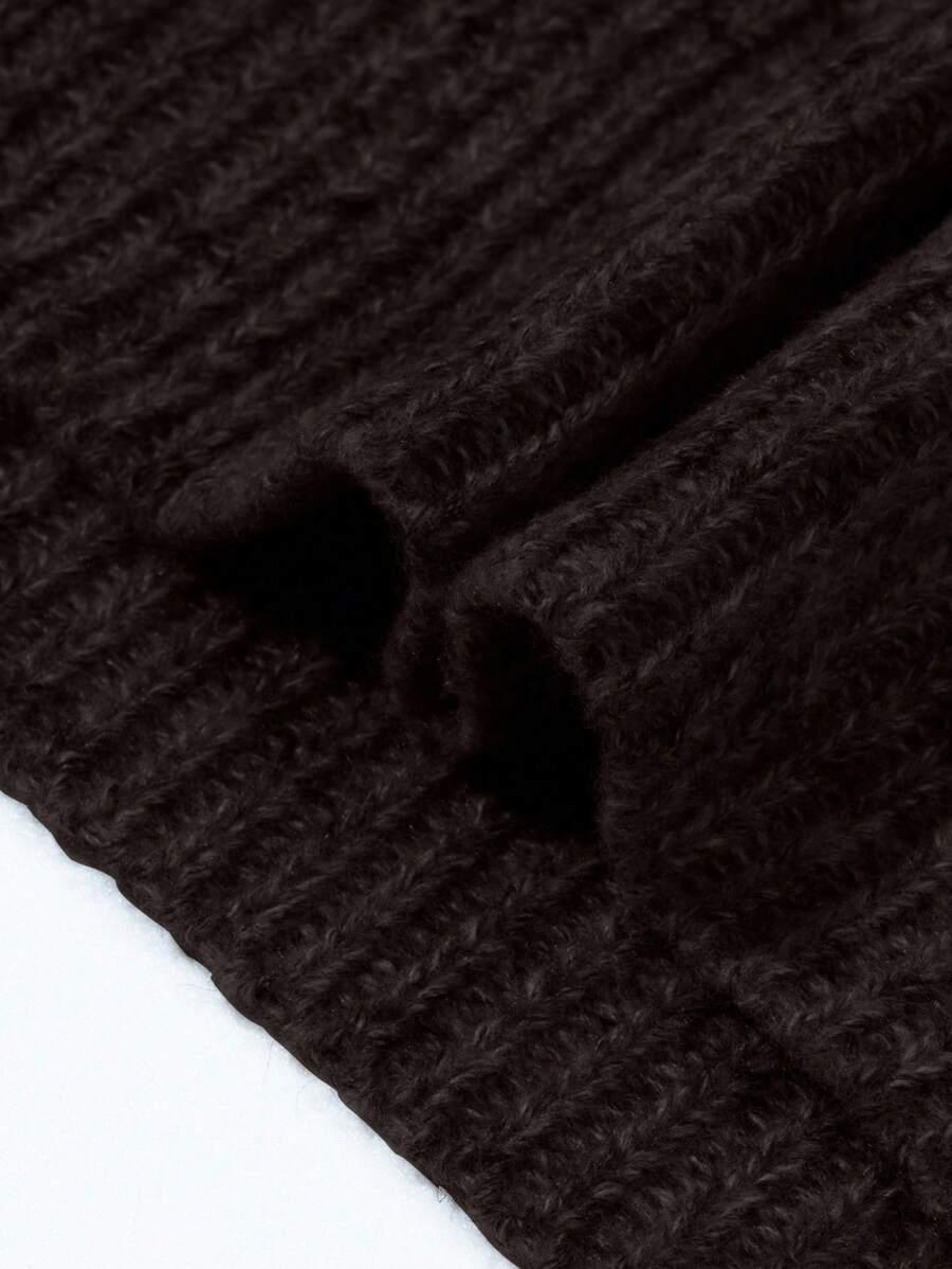 brązowy sweter okrągły dekolt
