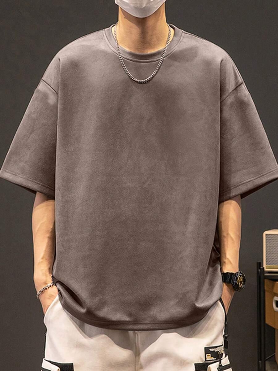 BRĄZOWY T-SHIRT CASUAL