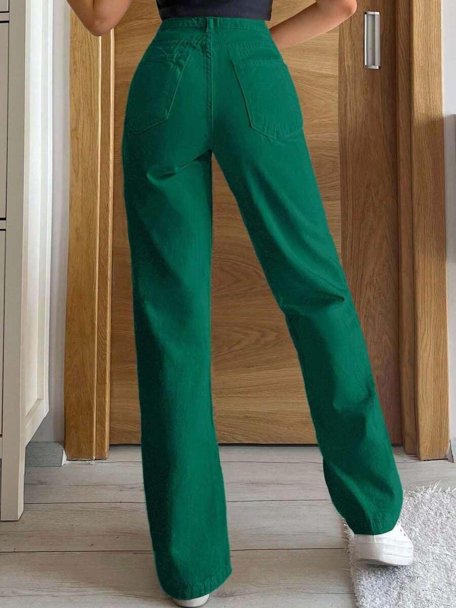 ZIELONE SPODNIE JEANS 