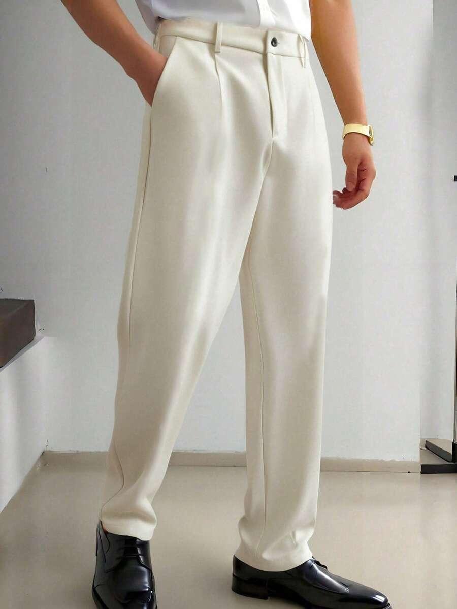 KREMOWE ELEGANCKIE SPODNIE