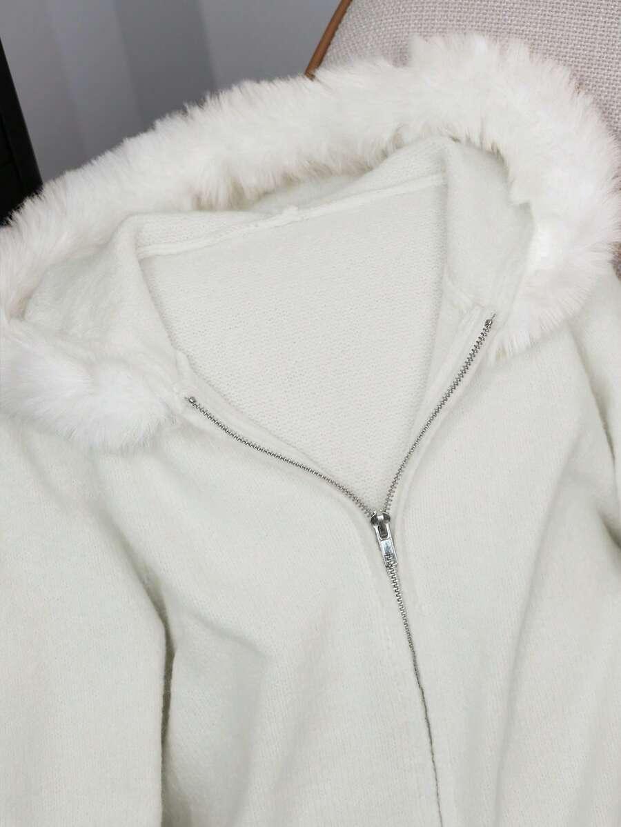 ROZPINANY SWETER Z KAPTUREM 
