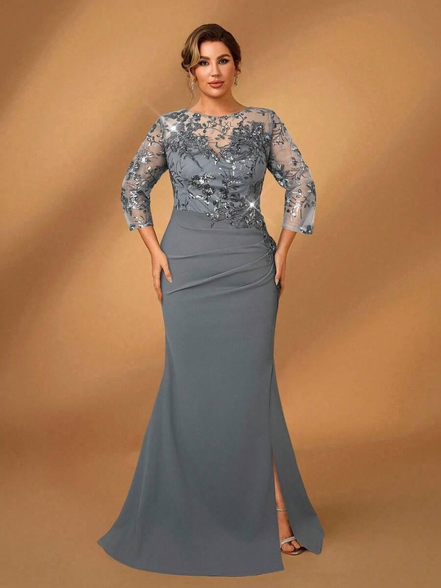 szara maxi sukienka