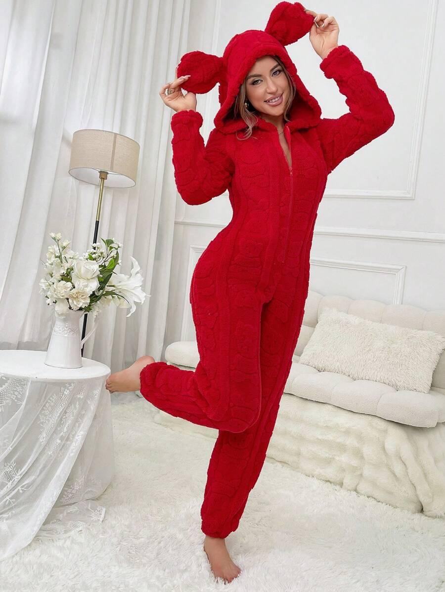 CZERWONE ONESIE Z USZAMI