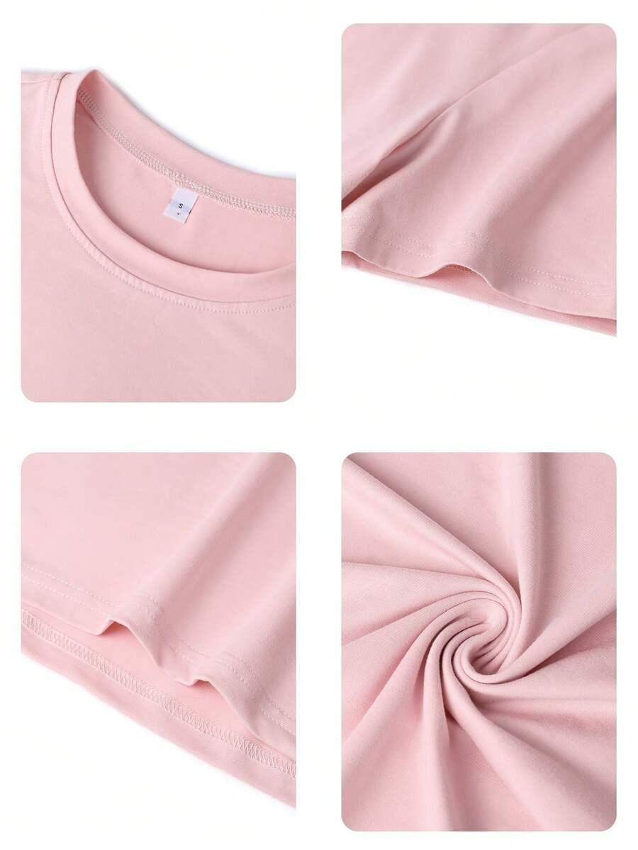różowy t-shirt casual