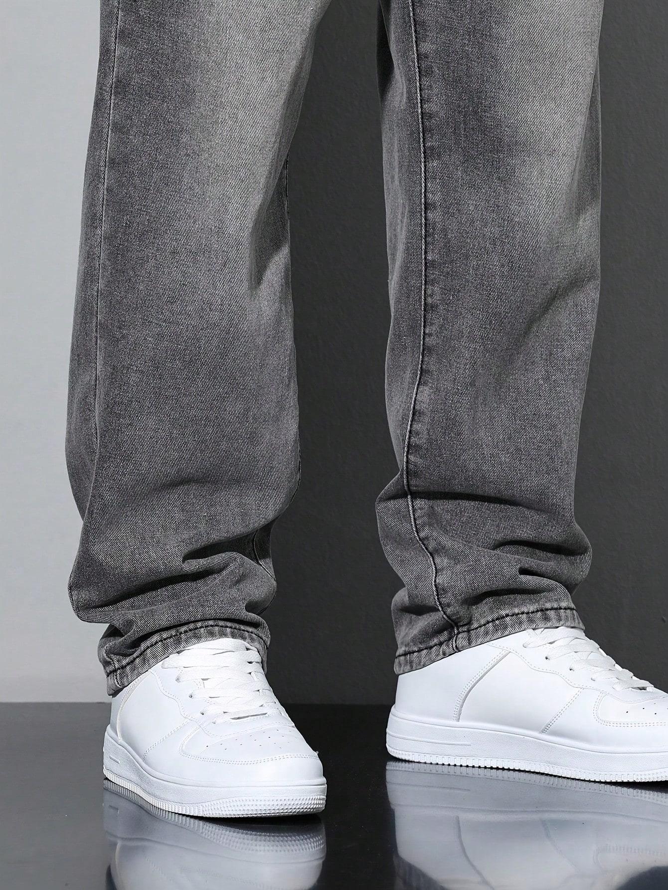 szare jeansy casual