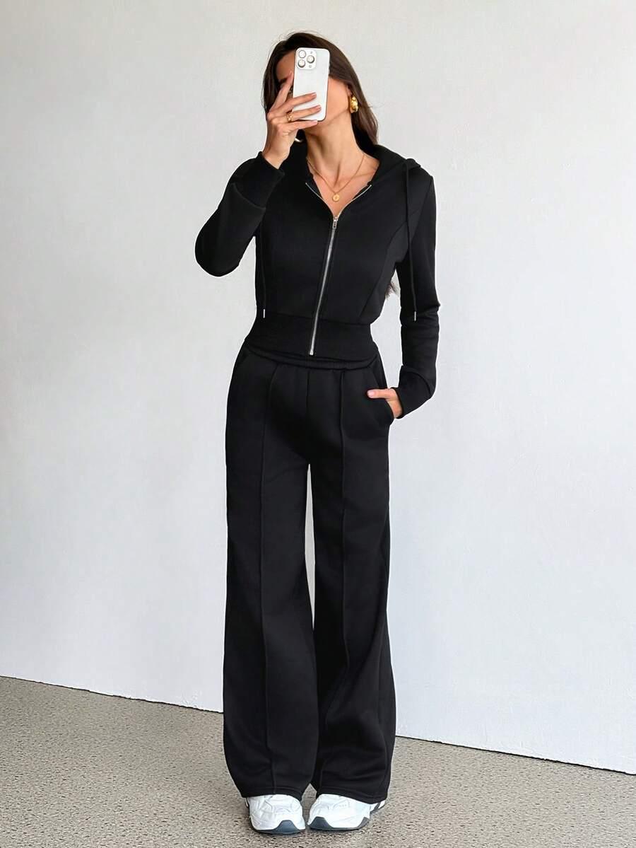 czarny dresowy KOMPLEt BLUZA SPODNIE