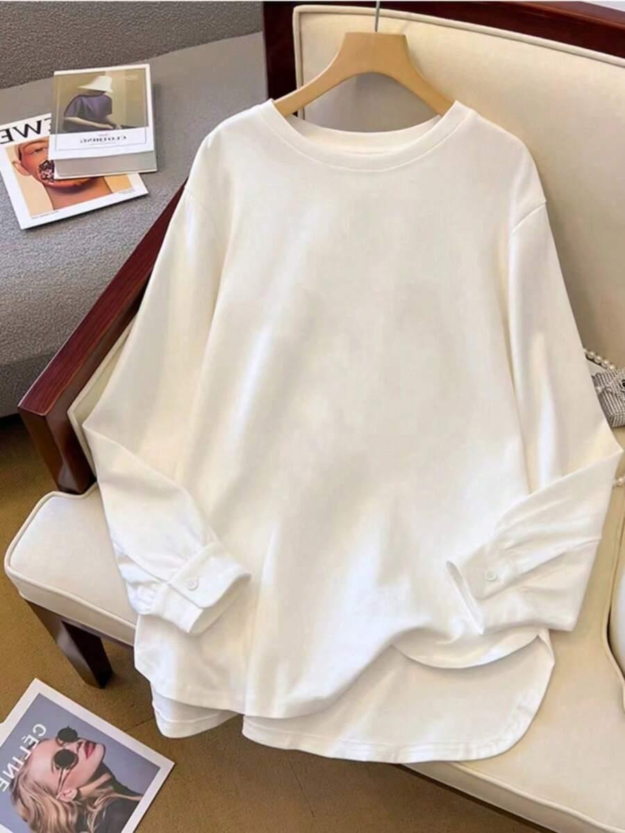 biała bluza długi rękaw 