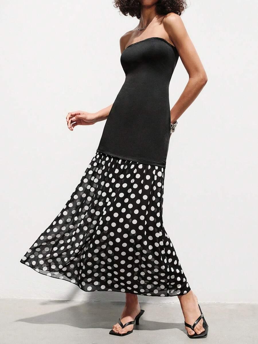 Sukienka maxi grochy