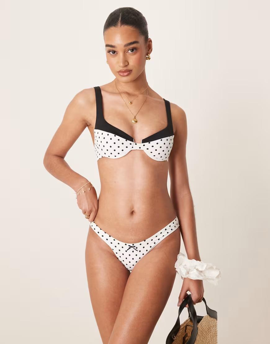 dół od bikini wzór groszki 