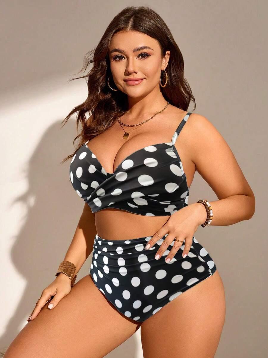 komplet bikini wzór groszki