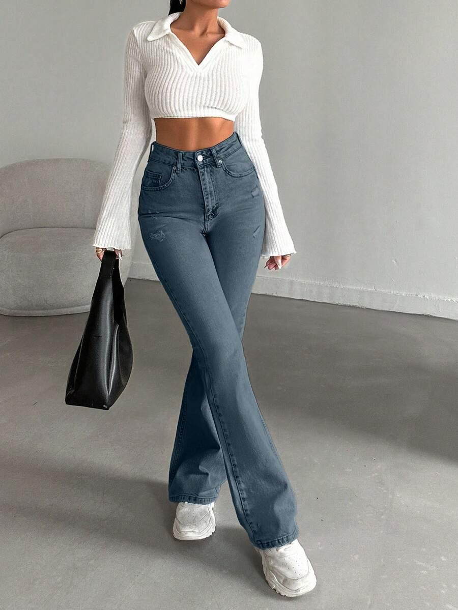 spodnie jeans dzwony