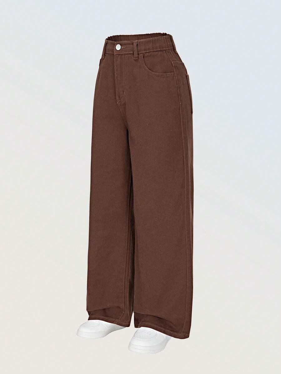 brązowe spodnie jeans