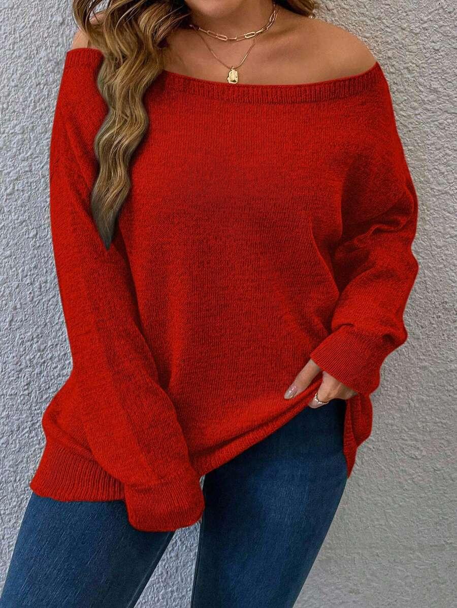SWETER Z ODKRYTYMI RAMIONAMI 