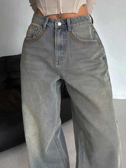 szare spodnie jeans
