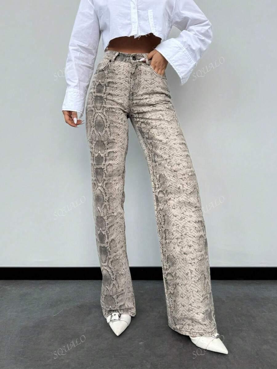 PROSTE SPODNIE ANIMAL PRINT