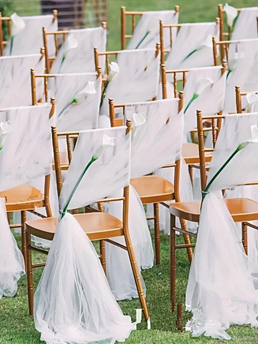 BIAŁY MATERIAŁ DEKORACJA ŚLUBNA 1szt