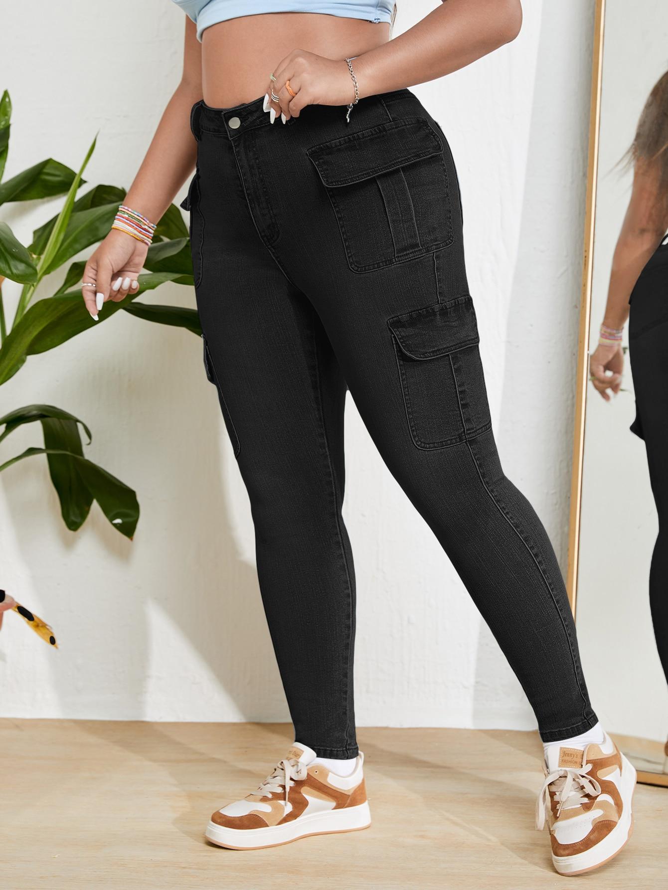 CZARNE SPODNIE JEANS 