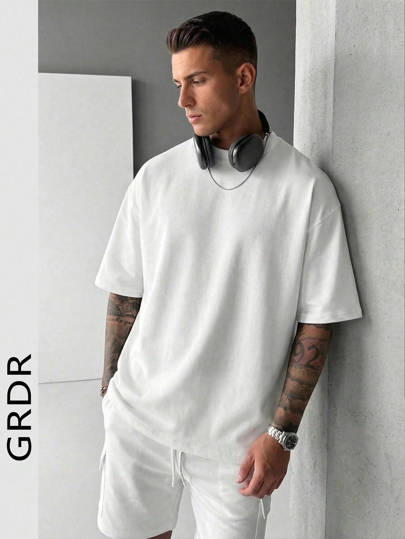biały t-shirt casual