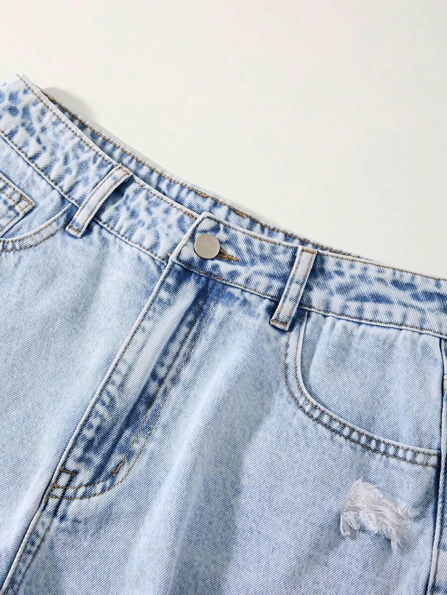 spodenki jeans przetarcia