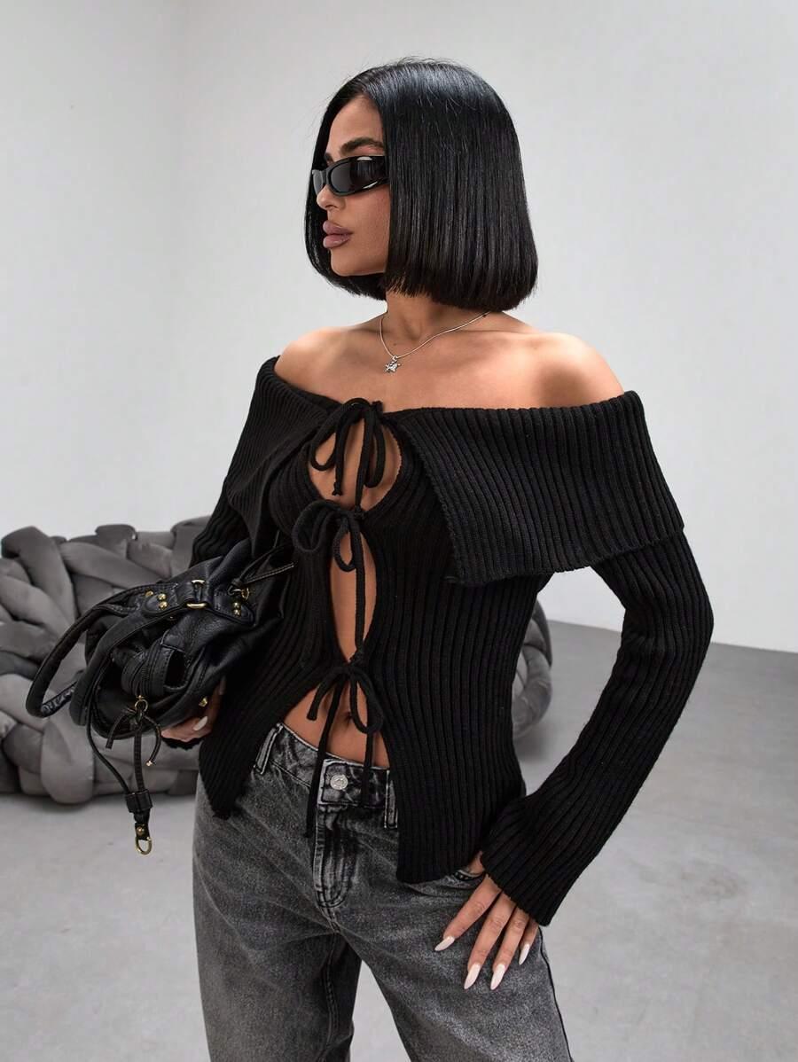  SWETER ROZPINANY CZARNY