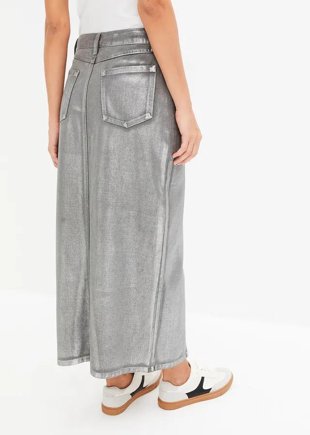 ELEGANCKA MAXI SPÓDNICA REGULAR BAWEŁNIANA Z ZAMKIEM