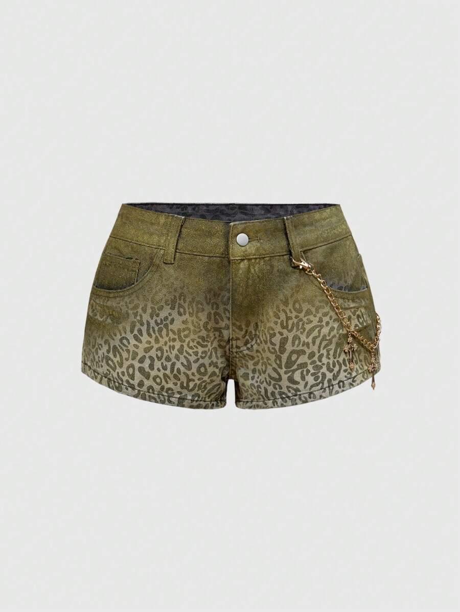 spodenki jeans animal print