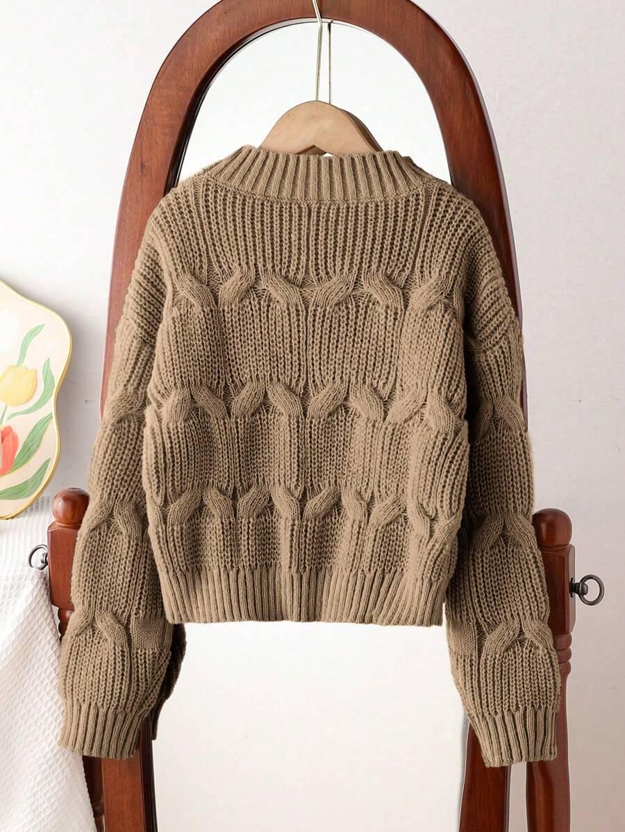 BRĄZOWY SWETER DŁUGI RĘKAW