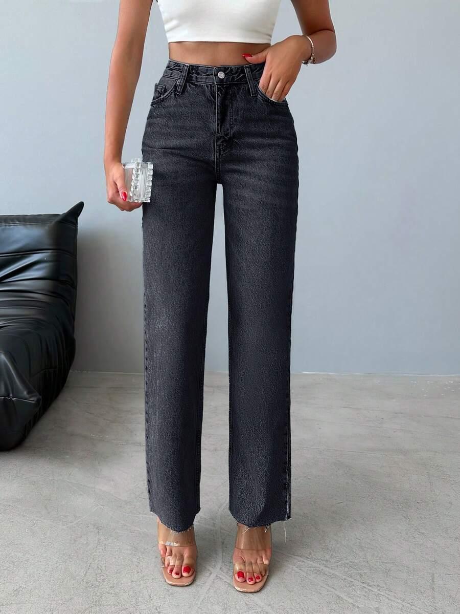 CZARNE SPODNIE JEANS