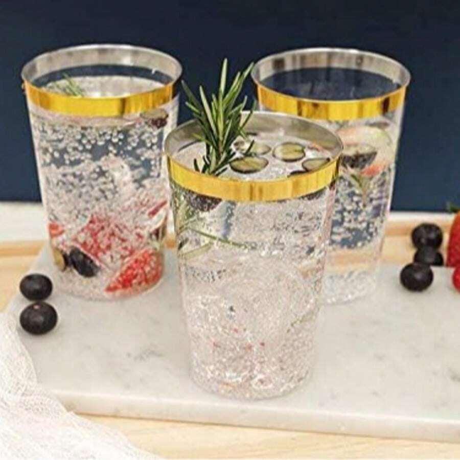 bezbarwne plastikowe kubki 10-pack