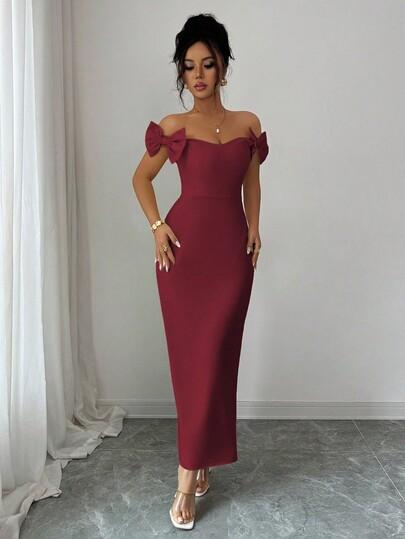 czerwona maxi sukienka 